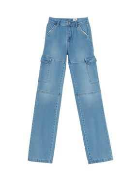 Women's S.O.N.G. Blue Denim Cargo Jeans Size 00
#021